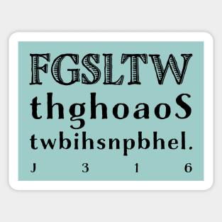 John 3 16 Bible Memory Verse Acronym - Christian Scripture Sticker